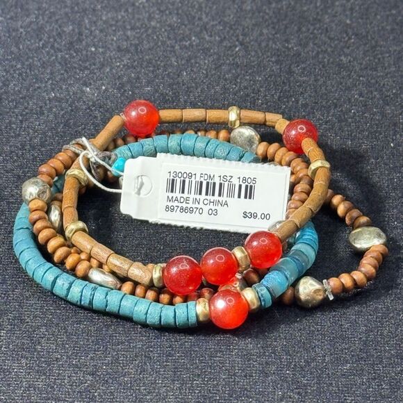 J Jill Wood Beaded Stretch Statement Bracelet - Picture 2 of 6